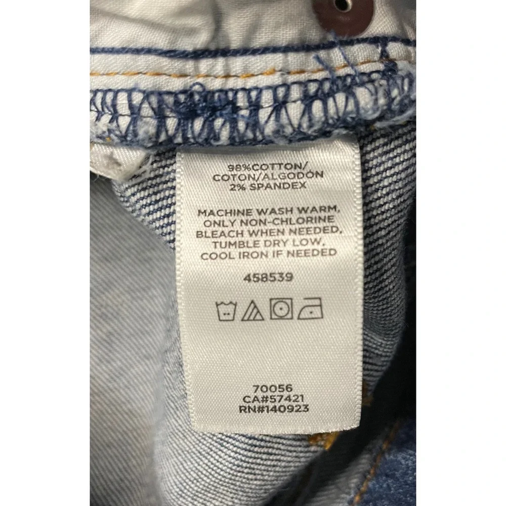 LOFT‎ Modern Straight Leg Distressed Jeans Medium Wash Raw Hem Size 6 28(26)